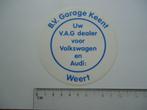 sticker oud WEERT VW Volkswagen AUDI dealer VAG Keent garage, Verzamelen, Stickers, Verzenden, Zo goed als nieuw, Auto of Motor
