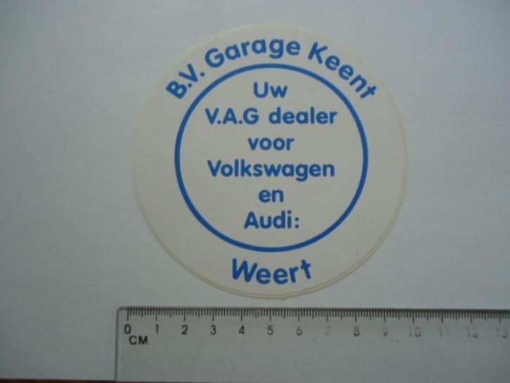 sticker oud WEERT VW Volkswagen AUDI dealer VAG Keent garage, Verzamelen, Stickers, Zo goed als nieuw, Auto of Motor, Verzenden