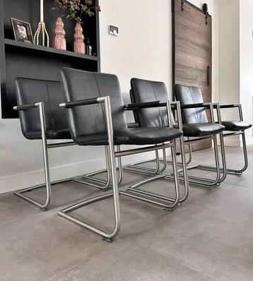 4/6/8/10 zwart leder Henders & Hazel design eetkamerstoelen beschikbaar voor biedingen