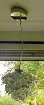 Twee bijzondere hanglampen van glaswerk, Huis en Inrichting, Lampen | Hanglampen, Ophalen, Zo goed als nieuw, Glas, Minder dan 50 cm