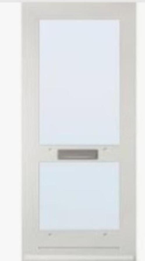buitendeur hardhouten deur kleur wit, Doe-het-zelf en Verbouw, Deuren en Horren, Gebruikt, Buitendeur, 200 tot 215 cm, 80 tot 100 cm