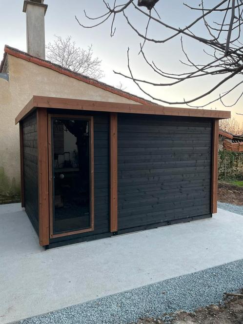 Thermowood buitensauna met Voorruimte / omkleedt ruimte, Sport en Fitness, Sauna, Nieuw, Complete sauna, Fins of Traditioneel