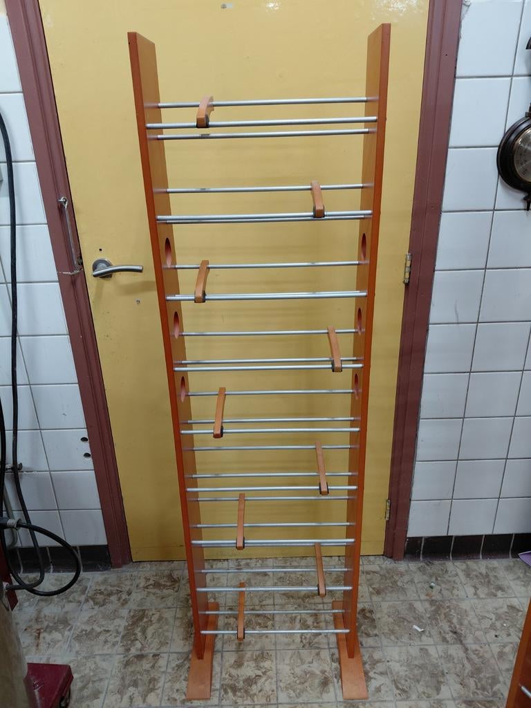 2 CD Rekken Hout/Metaal - 150x43x15 cm, Ophalen, Gebruikt