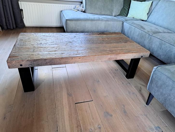 Houten salontafel railway hout, Huis en Inrichting, Tafels | Salontafels, Zo goed als nieuw, Minder dan 50 cm, 50 tot 100 cm, 100 tot 150 cm