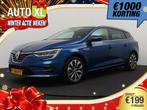 Renault Mégane Estate 1.3 141 PK Aut. Techno Half-Leder Cam, Gebruikt, 4 cilinders, Blauw, Leder en Stof