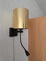 Qazqa wandlamp zwart/goud Brescia,  2 lichtpunten, zgan, Ophalen of Verzenden, Zo goed als nieuw, Metaal, Modern