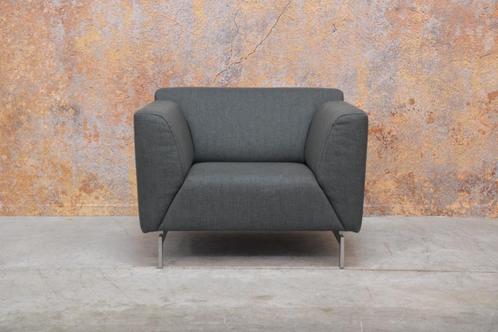 ZGANieuw! groene stoffen Rolf Benz Linea design fauteuil, Huis en Inrichting, Fauteuils, Zo goed als nieuw, Metaal, Stof, 50 tot 75 cm