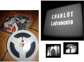 8mm film Charlie Chaplin "petty thief" 60 mtr zw/w geluid -  beschikbaar voor biedingen