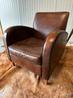 Schapenleren fauteuil. Model wagenwiel. Izgs, Huis en Inrichting, Fauteuils, Ophalen, ., Leer, .
