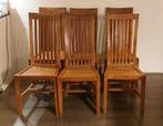 Eetkamerstoelen, hout, 6x, Huis en Inrichting, Ophalen, Gebruikt, Hout, Vijf, Zes of meer stoelen