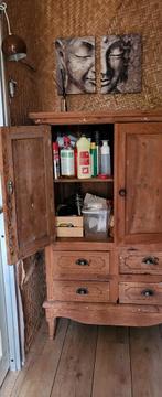Teak houten Indonesische Kast, Ophalen, Gebruikt, 50 tot 75 cm