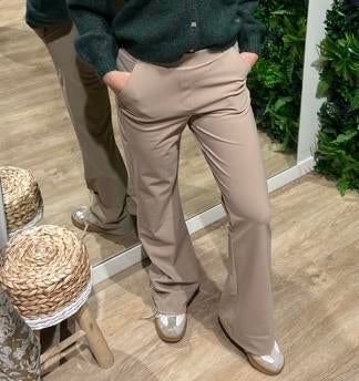 Studio Anneloes flared bonded broek cappuccino travelstof S, Ophalen of Verzenden, Zo goed als nieuw, Maat 36 (S), Lang