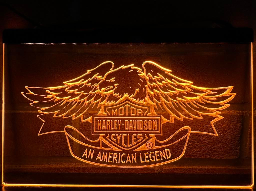 Led Lichtbord HARLEY WINGS 3d neon look, Verzamelen, Merken en Reclamevoorwerpen, Ophalen of Verzenden, Nieuw, Lichtbak of (neon) lamp