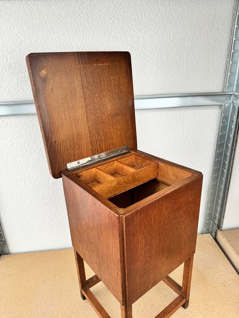 Amsterdamse School Art Deco bijzet tafeltje met klep, Ophalen of Verzenden