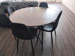 Ronde eettafel met betonnen look blad zonder stoel, Huis en Inrichting, Tafels | Eettafels, Ophalen, Gebruikt, Overige materialen