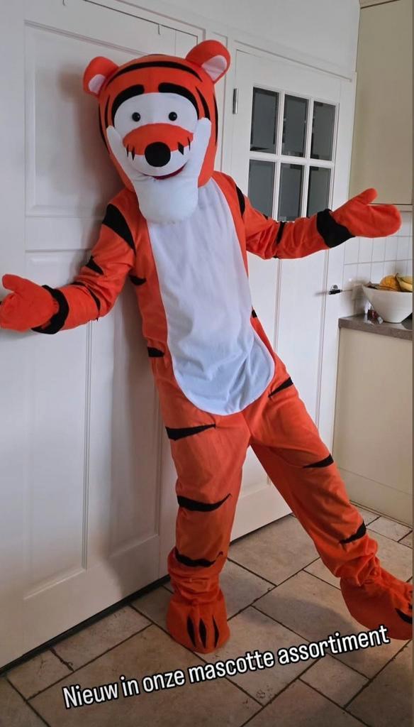 Tijgertje mascotte pak - te huur, Hobby en Vrije tijd, Feestartikelen | Verhuur, Nieuw, Geboorte of Huwelijk, Ophalen of Verzenden