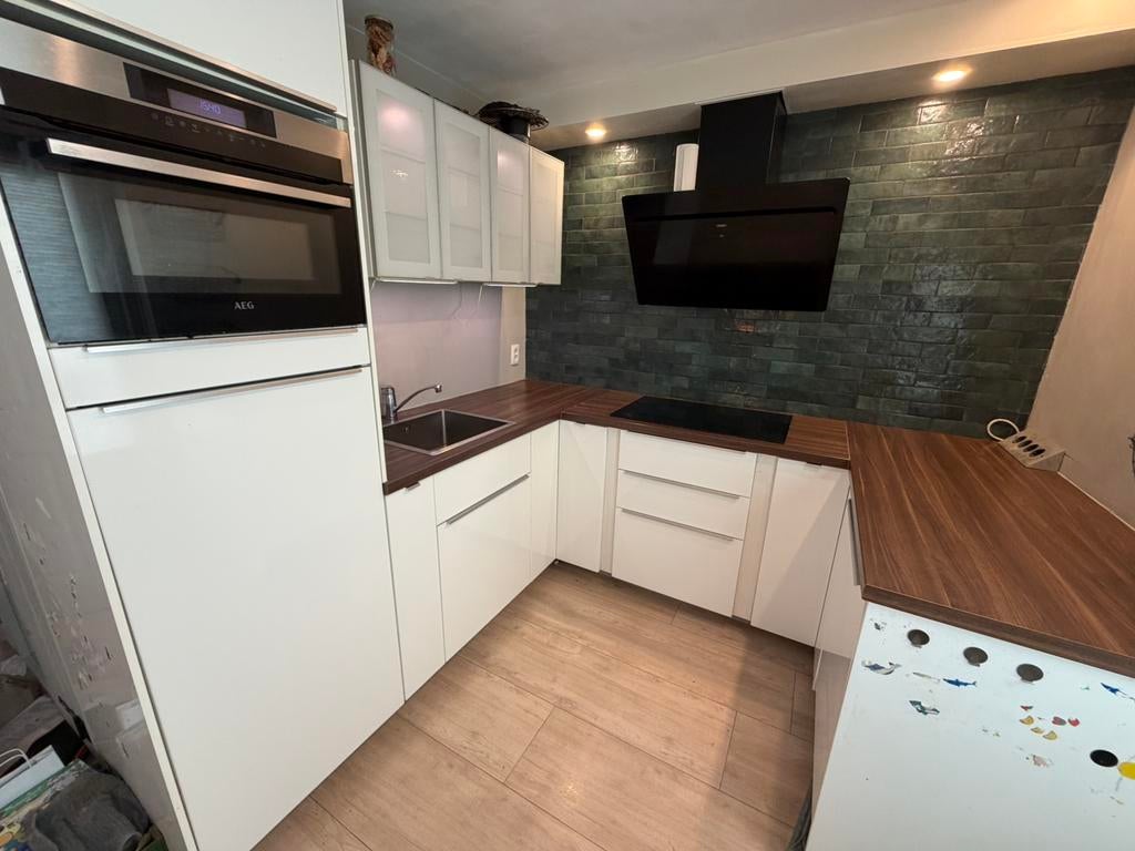 Keuken incl diverse apparatuur, Huis en Inrichting, Ophalen, Gebruikt, Wit, Hoekkeuken