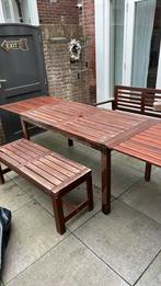 Ikea tuin/eet set tafel en 2bankjes, Ophalen of Verzenden, Zo goed als nieuw, Hout