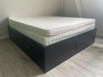 IKEA laden bed 200x180, Ophalen, Zwart, Tweepersoons, Zo goed als nieuw
