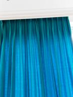 Velours turquoise gordijnen of stof, 2x140cm breed met plooi, Ophalen, Gebruikt, Overige kleuren, 200 cm of meer