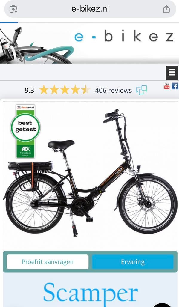 Lacros elektrische vouwfiets als nieuw, Fietsen en Brommers, Elektrische fietsen, Overige merken, Gebruikt, Ophalen of Verzenden