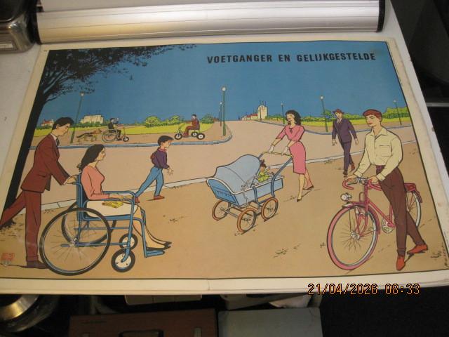 schoolplaten verkeer 12 dubbele voorstellingen 86/60,5 (386), Ophalen of Verzenden, Overige thema's