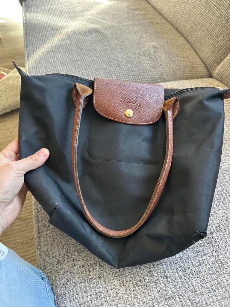 Longchamp tas maat M, Ophalen of Verzenden, Gebruikt, Zwart, Handtas