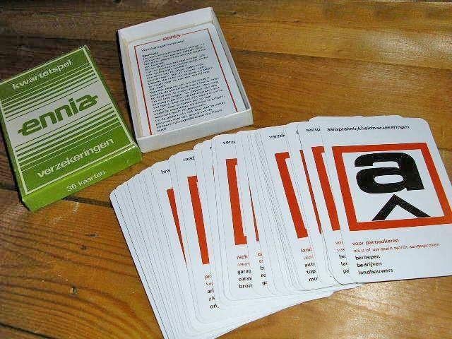 Ennia verzekeringen kwartetspel, Verzamelen, Speelkaarten, Jokers en Kwartetten, Ophalen of Verzenden, Nieuw, Kwartet(ten)