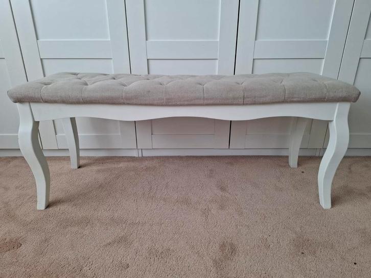 Bankje met gecapitonneerde zitting, Huis en Inrichting, Banken | Voetenbanken en Poefen, Gebruikt, 50 tot 75 cm, 100 tot 125 cm