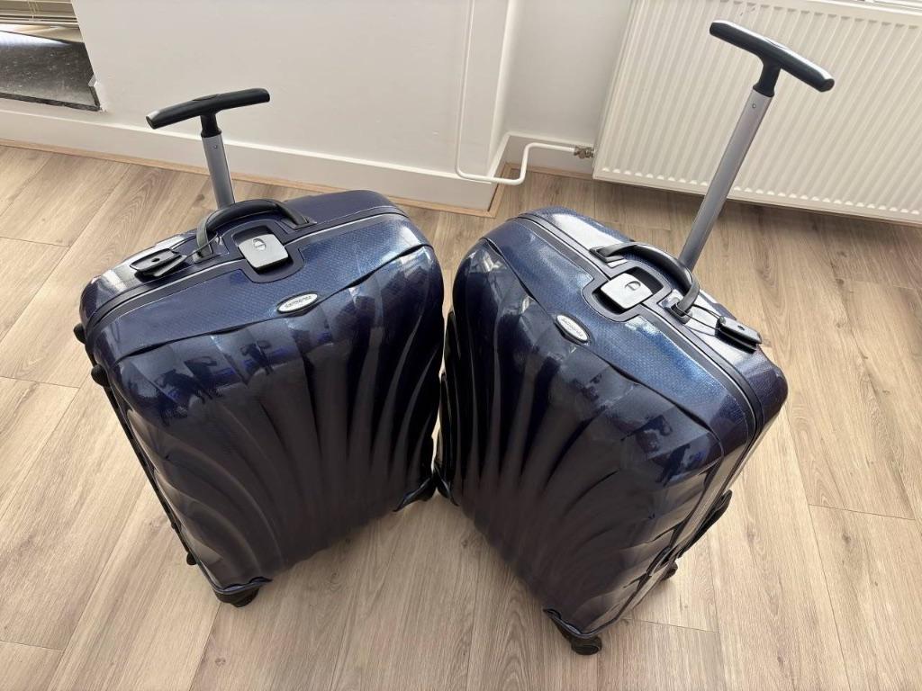 Samsonite Lite-locked Spinner - 75cm - Marineblauw - 2 stuks, Hard kunststof, 45 tot 55 cm, Zo goed als nieuw, 70 cm of meer