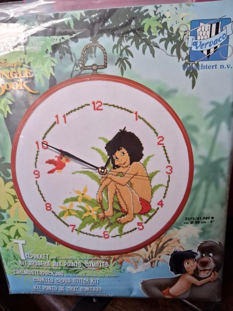 Klok jungle book, Hobby en Vrije tijd, Borduren en Borduurmachines, Ophalen of Verzenden, Nieuw, Borduurpakket