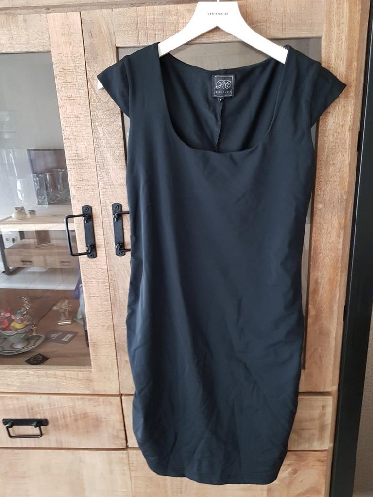 g r couture aparte zwarte jurk mt m, Ophalen of Verzenden, Nieuw, Zwart, Onder de knie