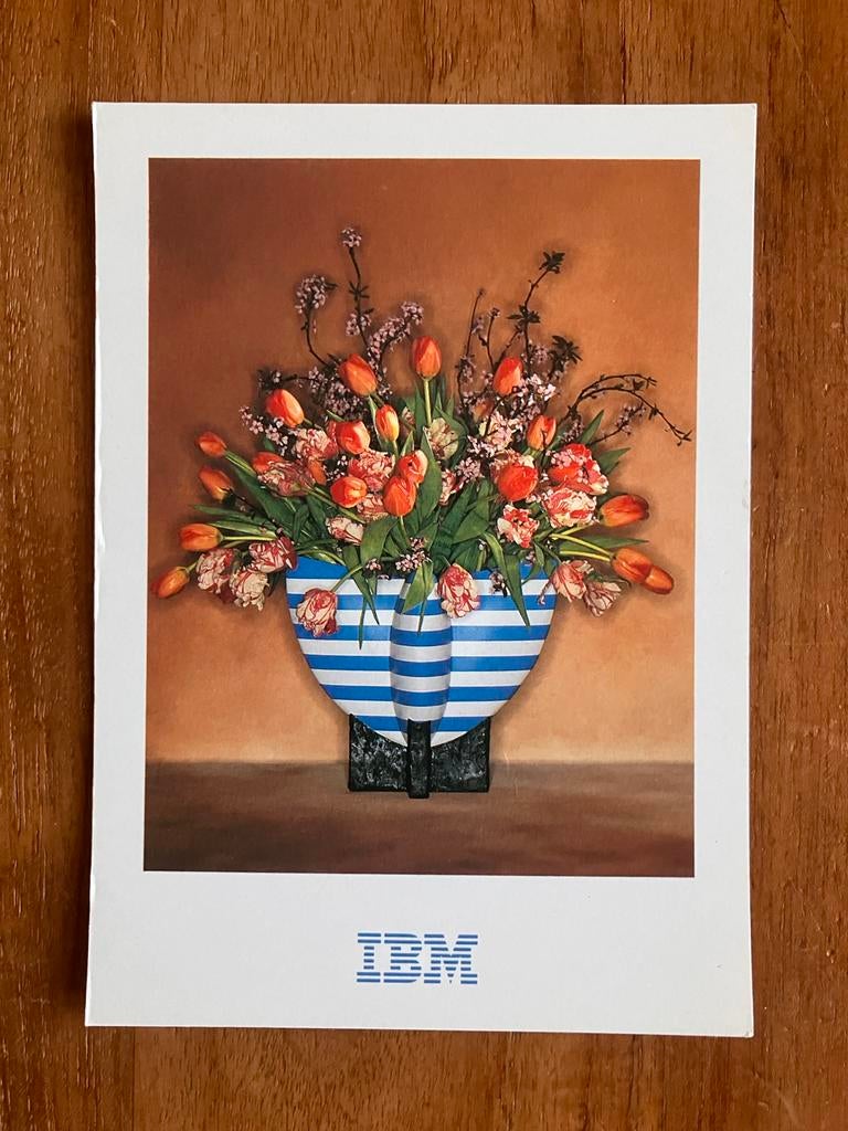 Vintage Boomerang IBM Ansichtkaart - Tulpenvaas, Verzamelen, Ophalen of Verzenden, 1980 tot heden, Ongelopen, Natuur