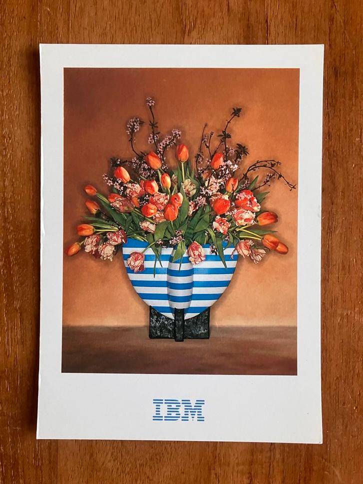 Vintage Boomerang IBM Ansichtkaart - Tulpenvaas, Verzamelen, Ansichtkaarten | Themakaarten, Ongelopen, 1980 tot heden, Natuur