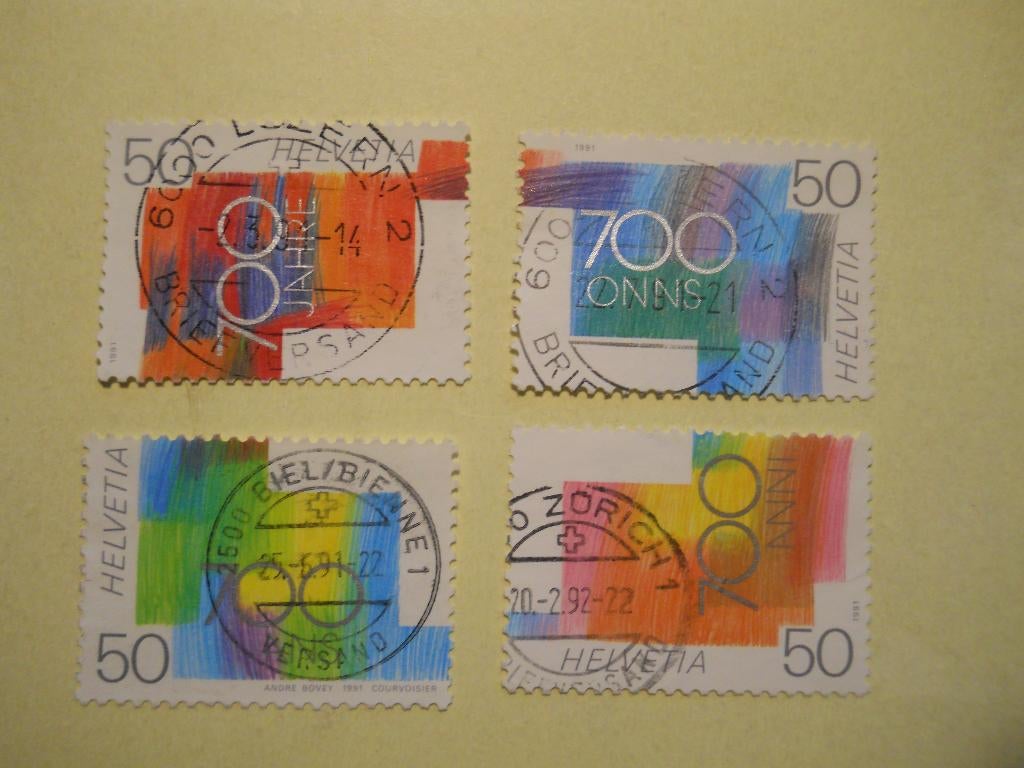 Zwitserland 1991 Schweizer Kreuz serie Mi.1438-1441 gest., Ophalen of Verzenden, Gestempeld