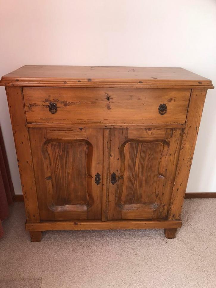 Vintage massief houten kastje/commode, Huis en Inrichting, Kasten | Dressoirs, Gebruikt, 50 tot 100 cm, 25 tot 50 cm, Met lade(s)