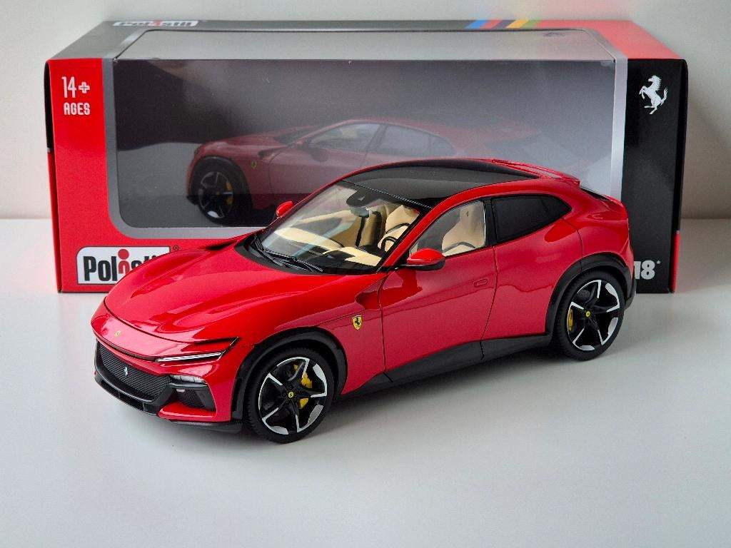 1:18 Polistil Ferrari Purosangue Rosso Corsa 322 2022, Ophalen of Verzenden, Zo goed als nieuw, Auto, Overige merken