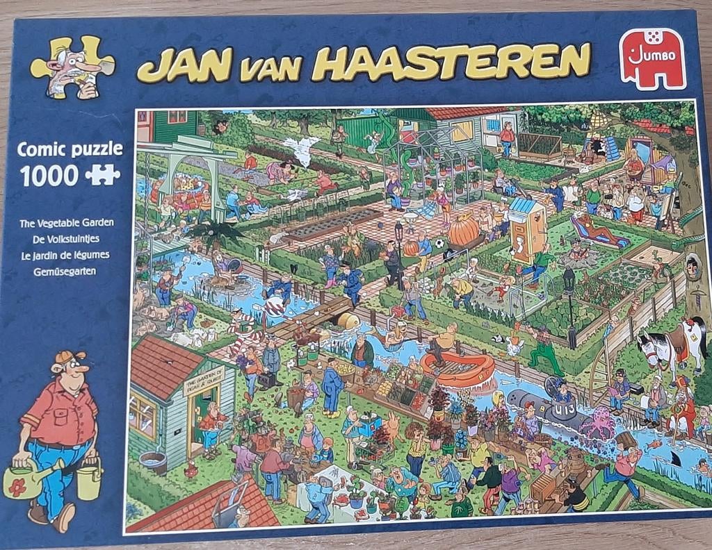 Jan van Haasteren puzzel 1000st Volkstuintjes, Hobby en Vrije tijd, Ophalen, 500 t/m 1500 stukjes, Gebruikt, Legpuzzel
