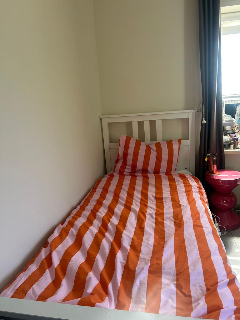 Ikea bed met opberglades voor 50 euro, Gebruikt, 90 cm, Eenpersoons, Wit