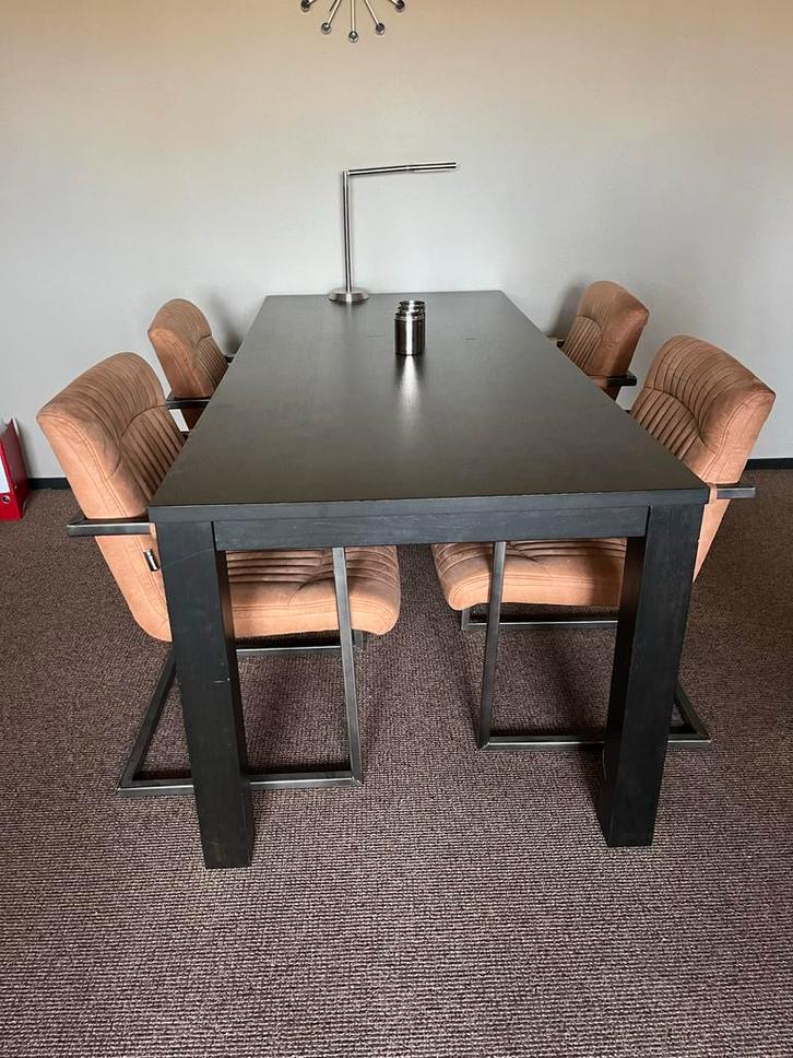 Eettafel met 4 stoelen, Huis en Inrichting, Tafels | Eettafels, Gebruikt, 50 tot 100 cm, 150 tot 200 cm, Vier personen, Rechthoekig