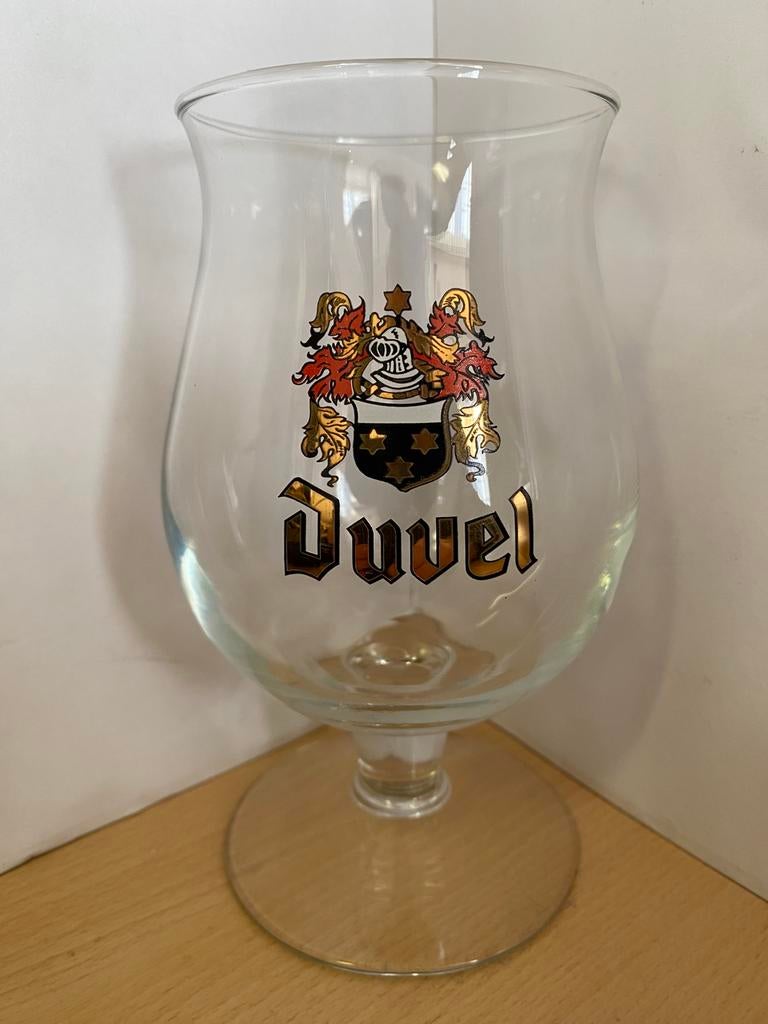 Duvel wapenschild goud bierglas 33cl  - oud nederlands glas, Ophalen of Verzenden, Zo goed als nieuw, Glas of Glazen, Duvel