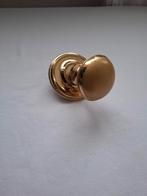 Oude koperen deurknop met plaat, Ophalen of Verzenden, Gebruikt, Koper of Messing, Overige typen