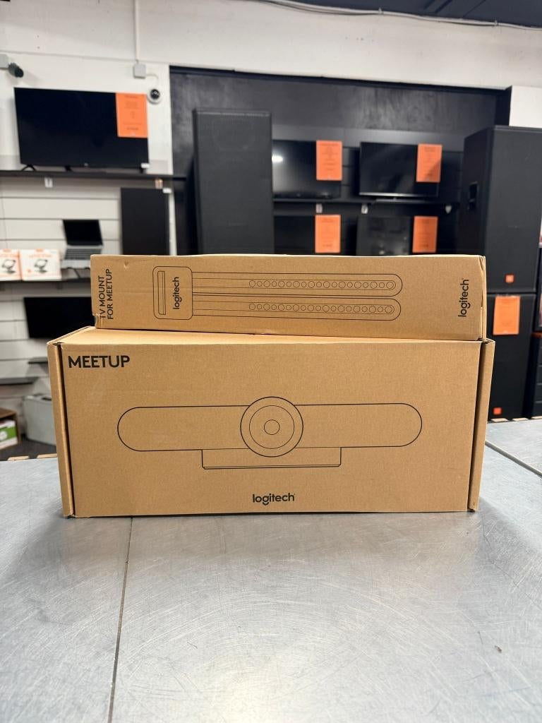 Logitech MEETUP in doos met TV MOUNT beugel | ZGAN, Ophalen of Verzenden, Zo goed als nieuw, Studiomicrofoon