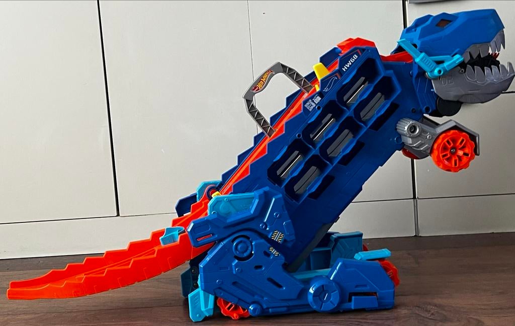 Hot Wheels - City - Ultieme Dino Hauler vrachtwagen, Ophalen, Racebaan, Zelf te bouwen, Zo goed als nieuw