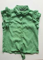Groene witte stippen blouse bloesje Persival ruches 152 158, Kinderen en Baby's, Kinderkleding | Maat 158, Persival, Meisje, Overhemd of Blouse