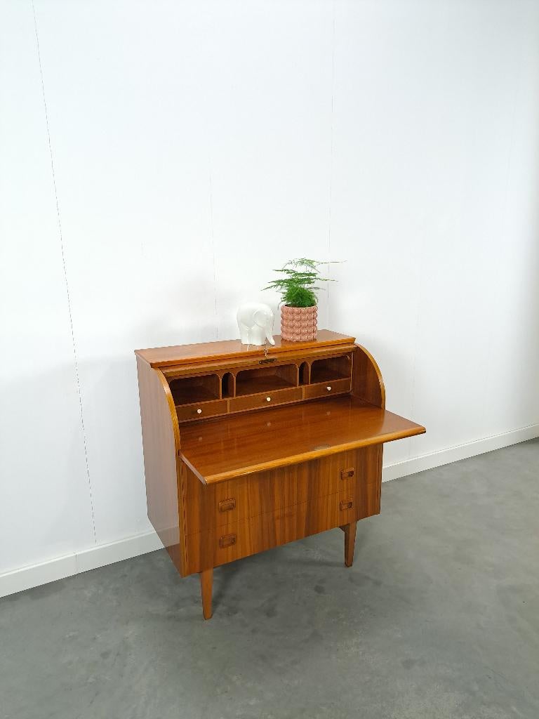 Secretaire bureau uit Zweden met lades, Scandinavisch bureau, Ophalen of Verzenden, Gebruikt, Scandinavish, vintage