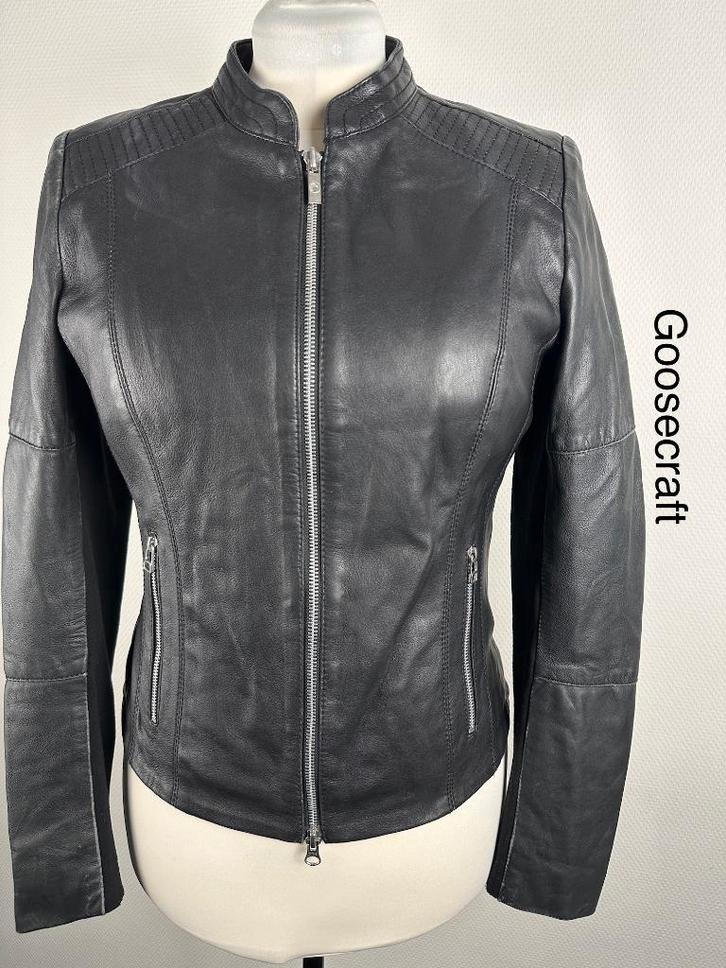 Goosecraft Leren Jas  (mt: 42) 27,2/9681, Kleding | Dames, Jassen | Zomer, Zo goed als nieuw, Maat 42/44 (L), Zwart, Ophalen of Verzenden