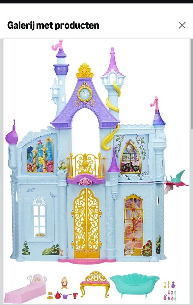Groot Disney Prinsessen Kasteel Poppenhuis met Meubels, Ophalen of Verzenden