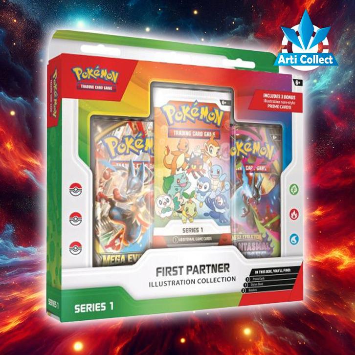 First Partner ! Perfect Order ! Destined ! Mega restock !, Hobby en Vrije tijd, Verzamelkaartspellen | Pokémon, Zo goed als nieuw