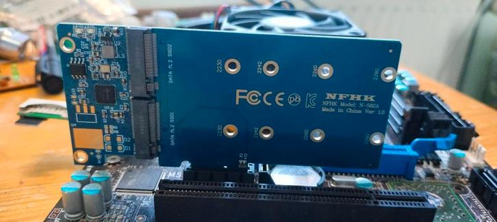 Dual M.2 SSD Adapter (SATA) – 2x SSD uitbreiding voor PC, Computers en Software, Moederborden, Ophalen of Verzenden